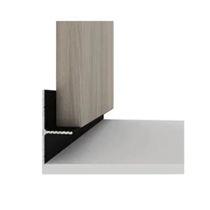 Aluminium Floating Wall Matt Black skirting profile with a modern floating design, providing a sleek concealed finish and durable edge protection for interior walls and flooring.