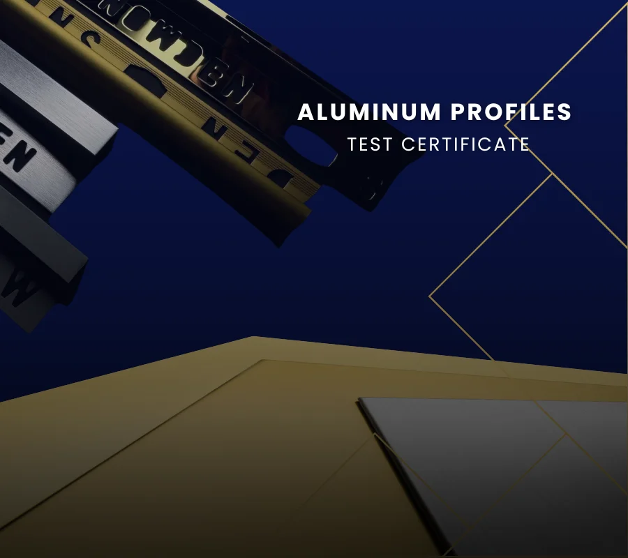 Aluminum profiles test certificate
