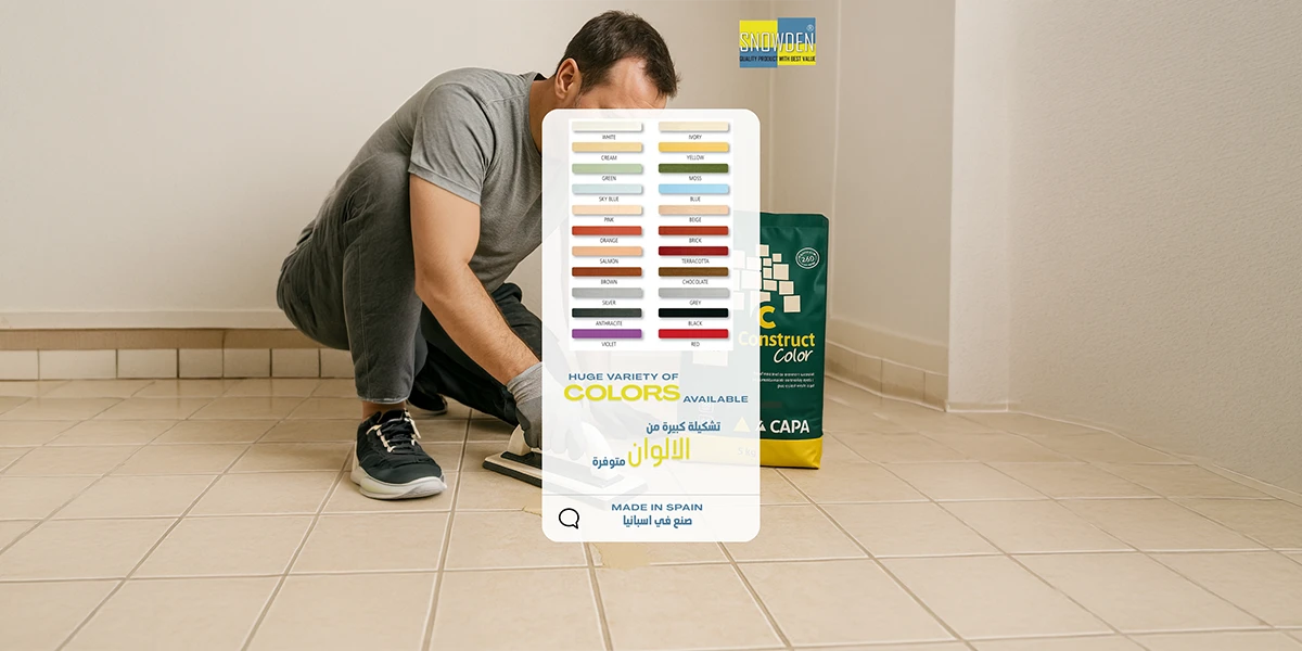 Extensive Range of Colors for Grouting and Tile Adhesive Materials An infographic showcasing a wide range of color swatches for floor joints, highlighting the variety offered by a premium tile grout supplier for custom interior finishes.