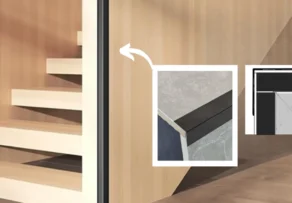 Aluminium profiles supplier showcasing precision aluminium edge trims and modern staircase panel finishing for interior architectural applications