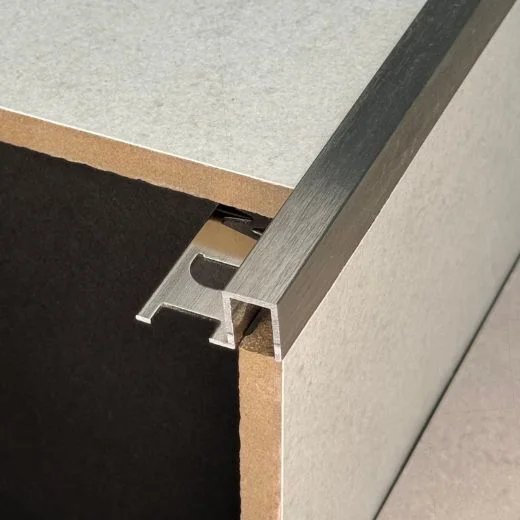Aluminum Square Profiles Brushed Titanium